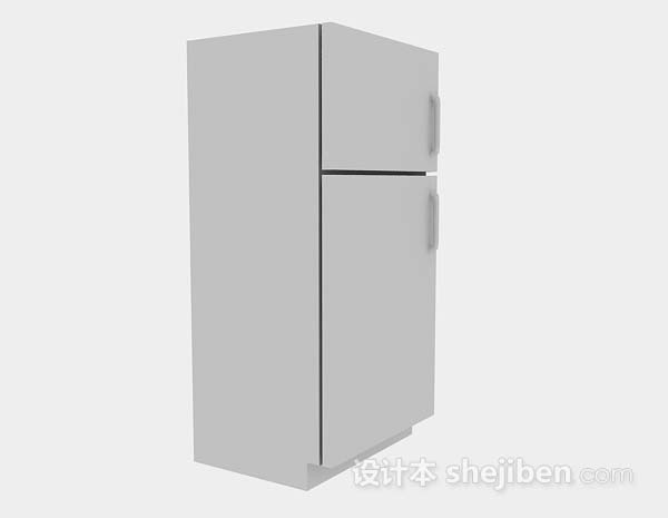 免费灰色简约冰箱3d模型下载
