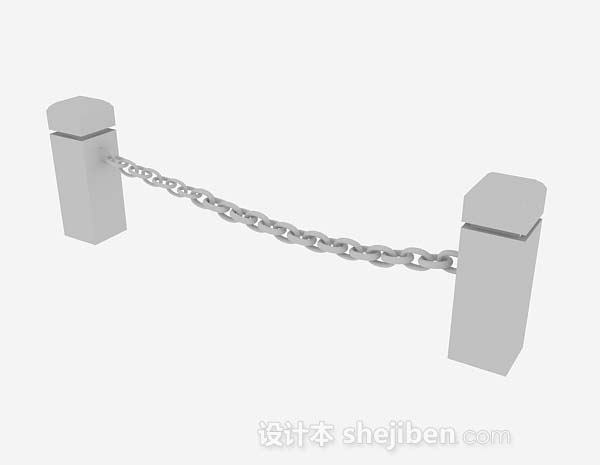 现代风格铁链栏杆3d模型下载