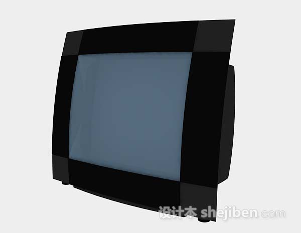 免费黑色电视机3d模型下载