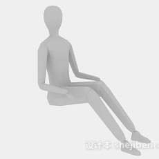 人体坐姿3d模型下载