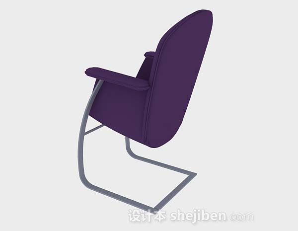 设计本紫色简约休闲椅3d模型下载