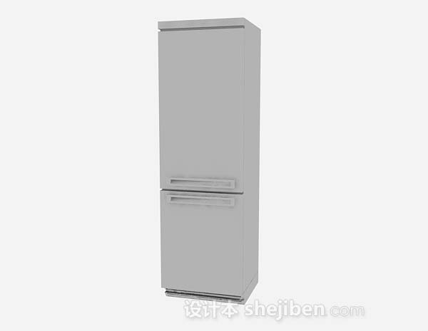 免费灰色冰箱3d模型下载