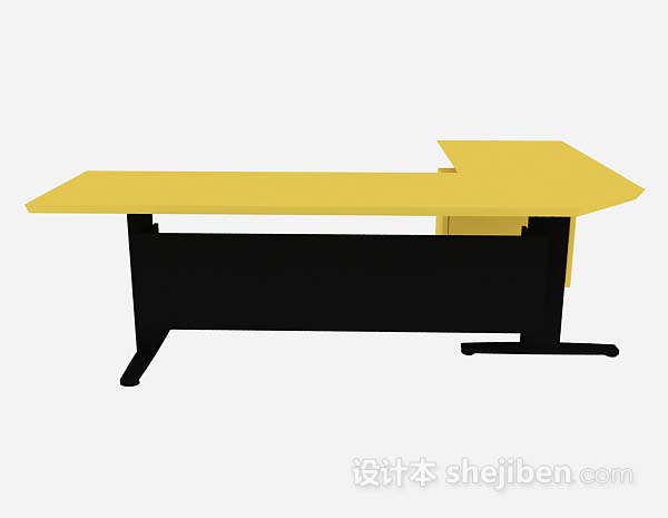 免费黄色办公桌3d模型下载