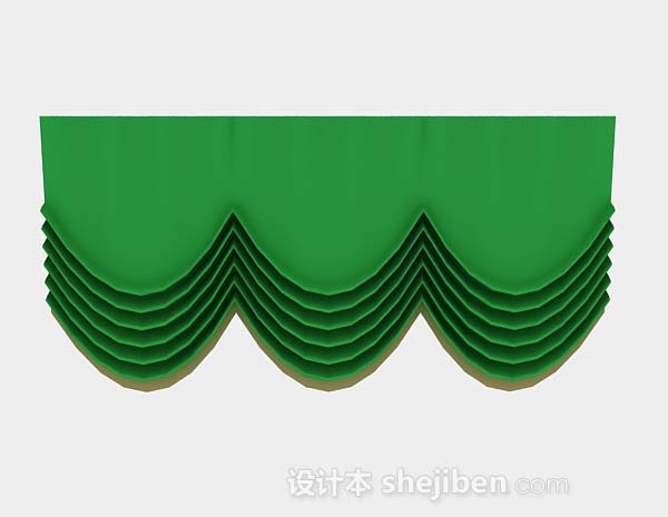 绿色帘幕3d模型下载
