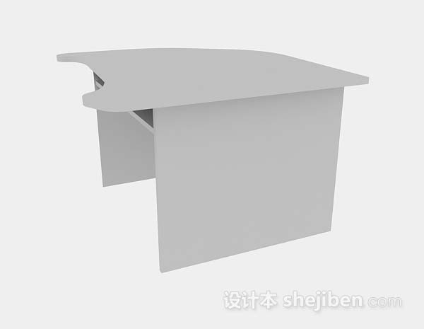 免费灰色办公桌3d模型下载