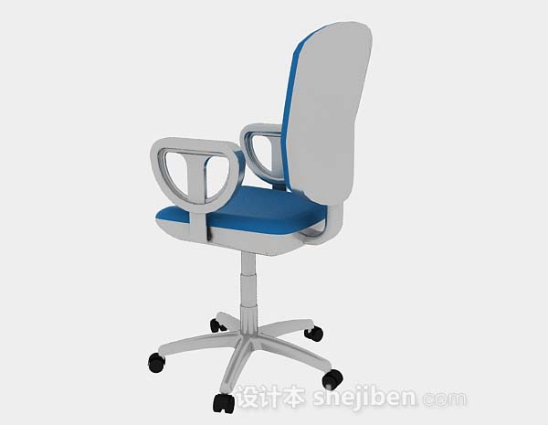 设计本蓝色办公椅3d模型下载