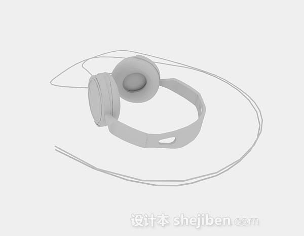 现代风格灰色耳机3d模型下载