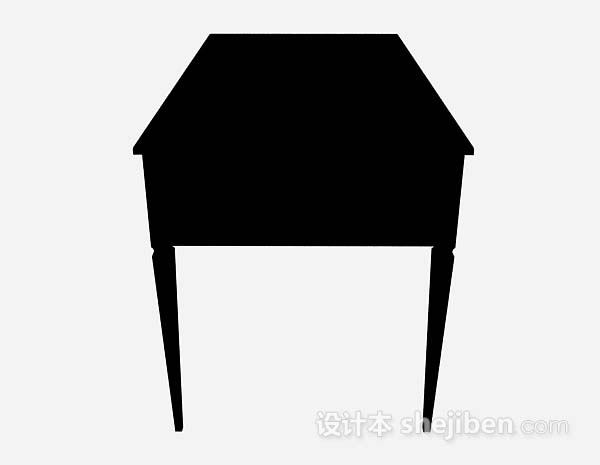 设计本黑色书桌3d模型下载
