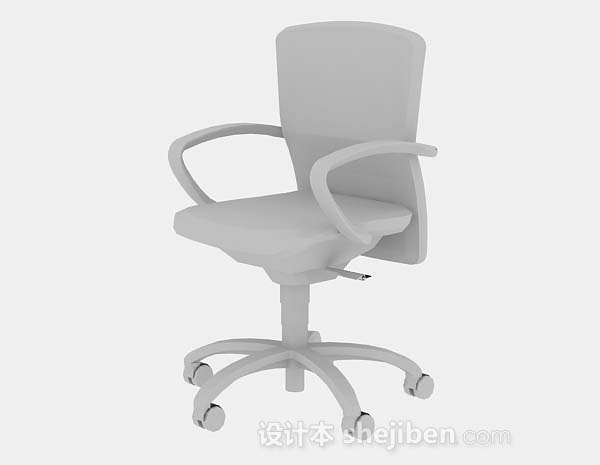 设计本灰色办公椅3d模型下载