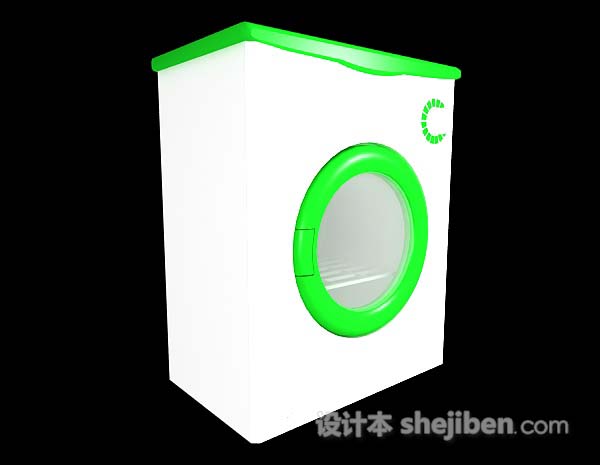 现代风格绿色洗衣机3d模型下载