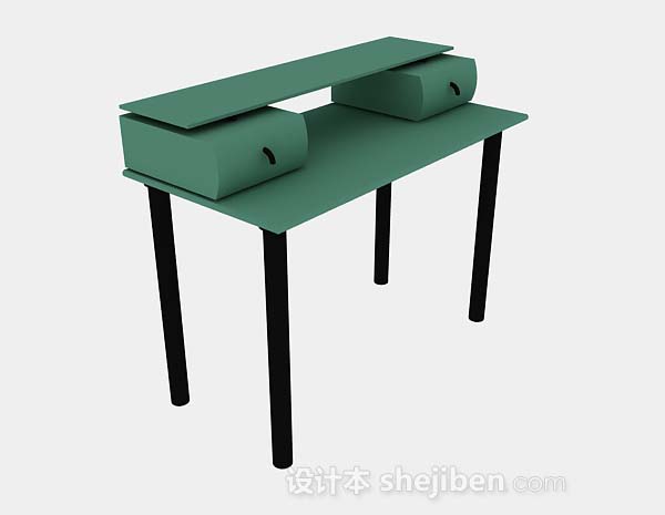 设计本绿色书桌3d模型下载