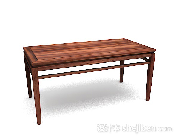木质简单书桌3d模型下载