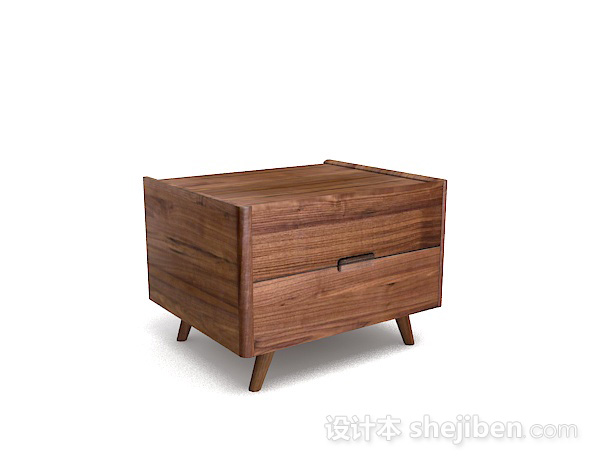 木质棕色床头柜