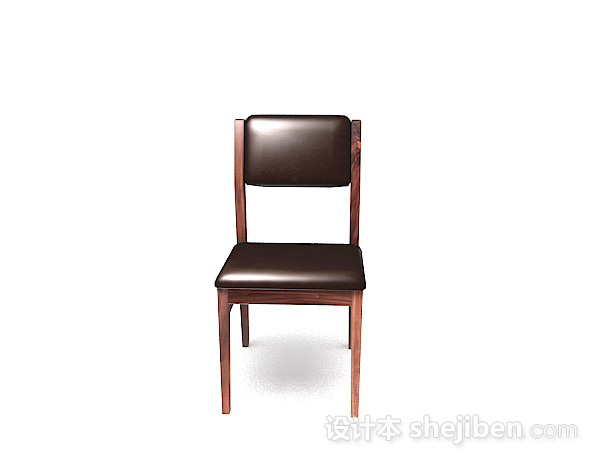 现代风格木质棕色家居椅子3d模型下载