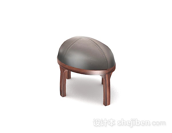 免费灰色小沙发凳子3d模型下载