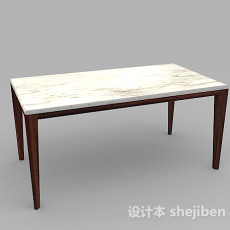 家居简单长方形餐桌3d模型下载