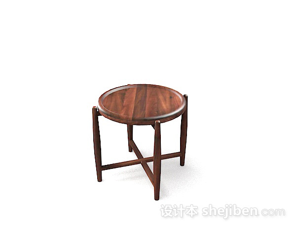 免费木质简单圆凳3d模型下载