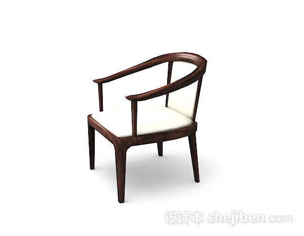 免费新中式木质家居椅3d模型下载