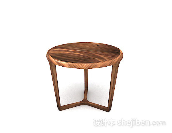 现代风格木质简单圆桌3d模型下载