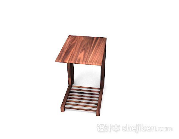 现代风格木质简单凳子3d模型下载