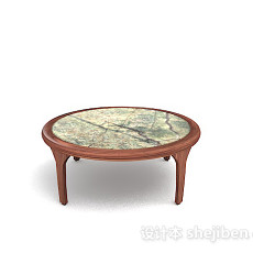 家居木质圆形餐桌3d模型下载