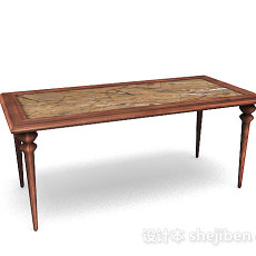 木质棕色餐桌3d模型下载