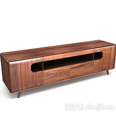 木质棕色电视柜3d模型下载