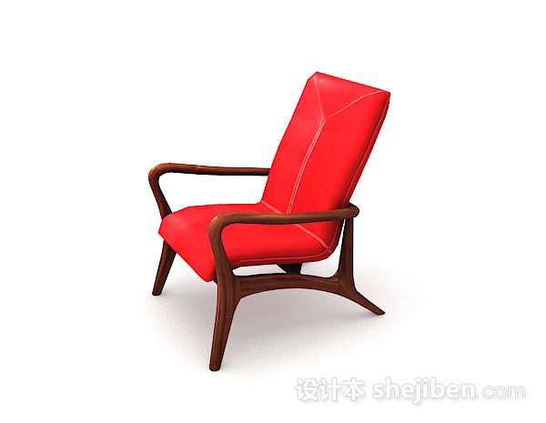 免费家居红色椅子3d模型下载