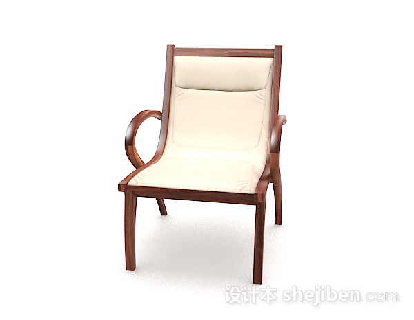 现代风格家居木质休闲椅子3d模型下载