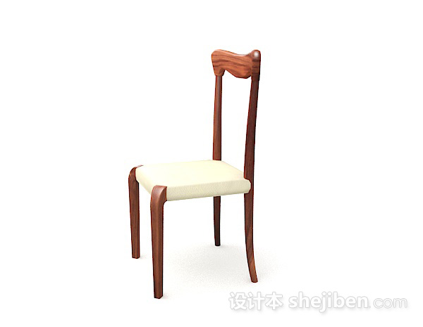 免费家居简单木质椅子3d模型下载