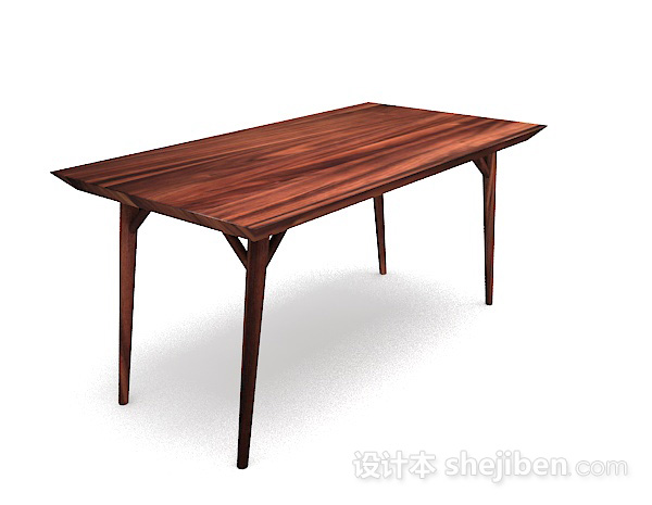 设计本木质长方形简单桌子3d模型下载