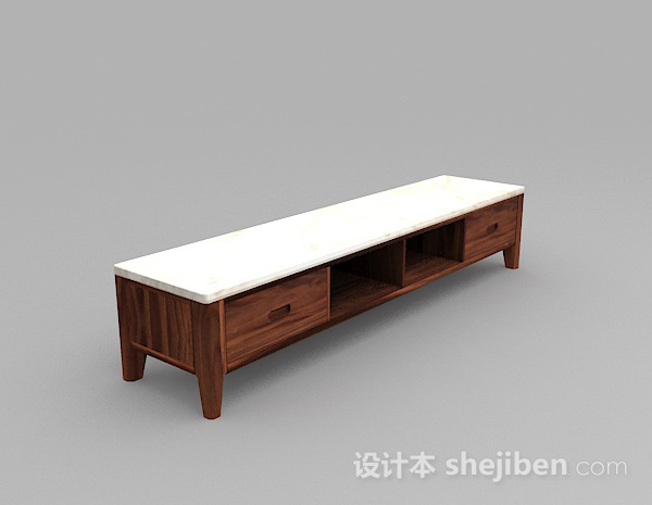 设计本木质家居电视柜3d模型下载