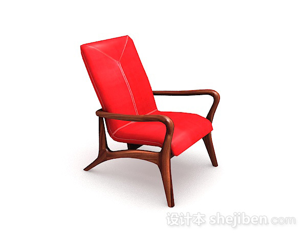 设计本家居红色椅子3d模型下载