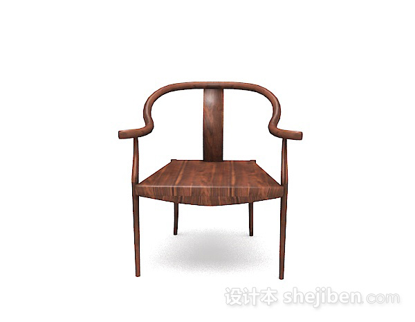 中式风格新中式木质家居椅子3d模型下载