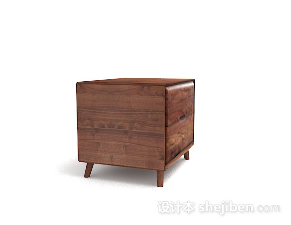 设计本木质棕色床头柜3d模型下载
