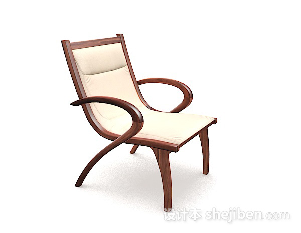 设计本家居木质休闲椅子3d模型下载