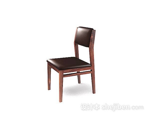 免费木质棕色家居椅子3d模型下载