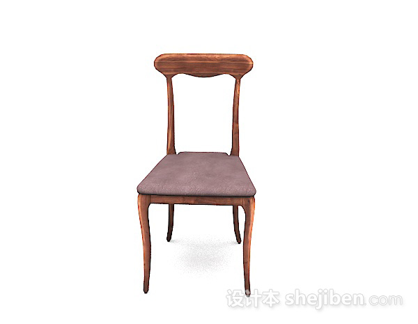 现代风格木质简单家居椅子3d模型下载