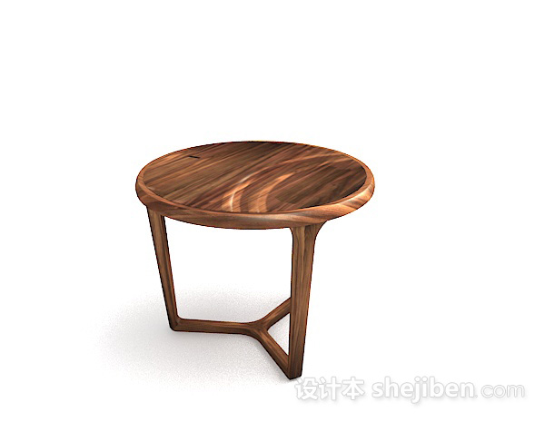 设计本木质简单圆桌3d模型下载