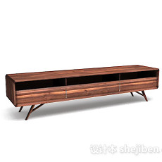 木质棕色简单电视柜3d模型下载