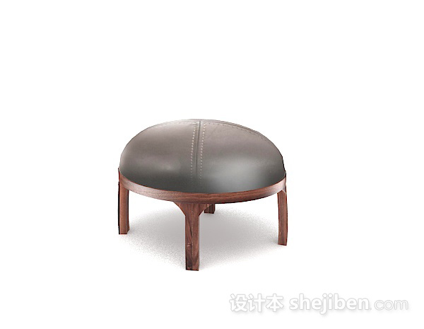 现代风格灰色小沙发凳子3d模型下载
