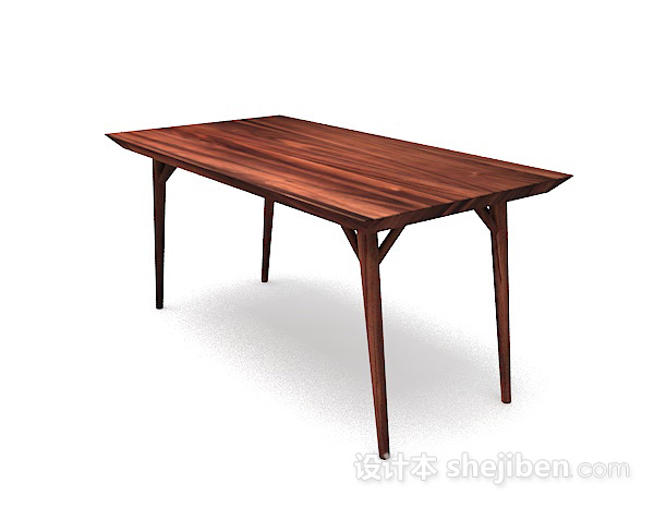 免费木质长方形简单桌子3d模型下载