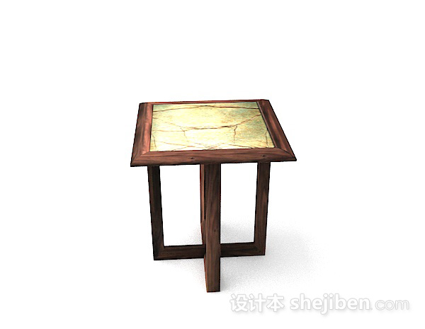 免费木质方形凳子3d模型下载