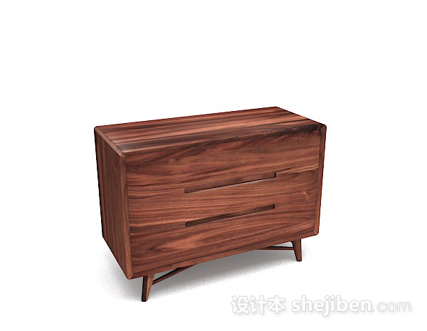 木质简约棕色床头柜3d模型下载