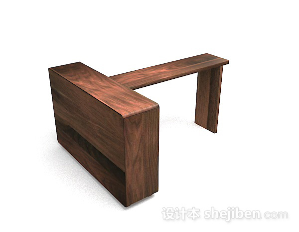 设计本木质吧台餐桌3d模型下载