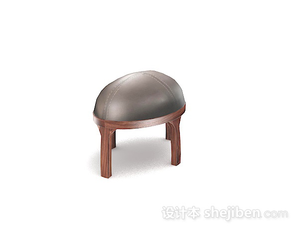 设计本灰色小沙发凳子3d模型下载
