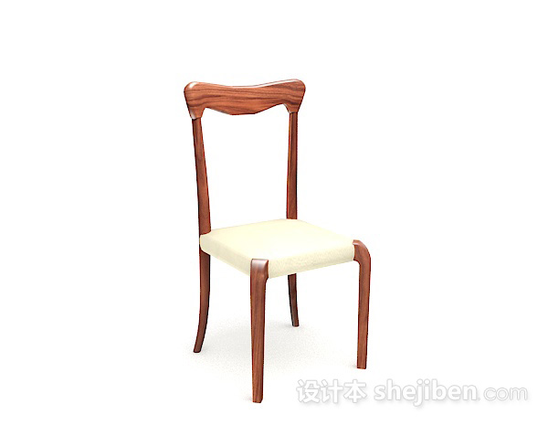 家居简单木质椅子3d模型下载