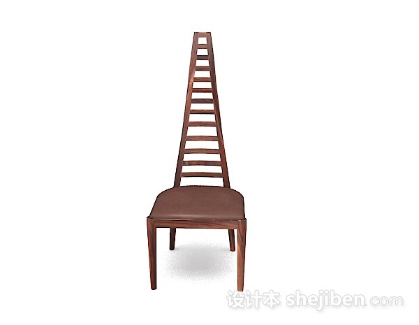 现代风格木质个性棕色椅子3d模型下载