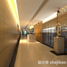 办公走廊3d模型下载