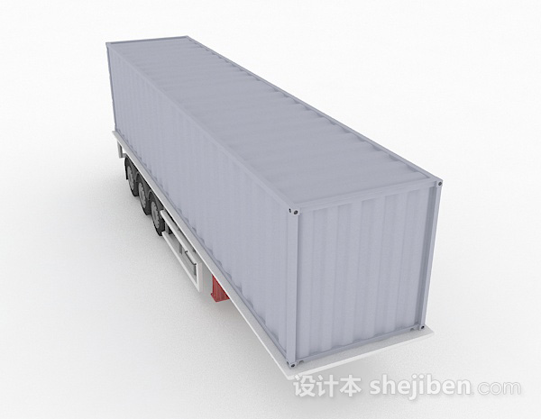 免费灰色货车集装箱3d模型下载